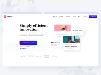 SaaS Landing Page for Idea Sharing Platform blue brand identity branding conversion rate conversion rate optimisation design exploration ideas illustration innovation landing page concept saas landing page saas platform simple simple design slogan web design website