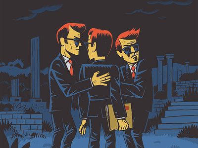 Conspiracy Theory character conspiracy theory conspirators editorial illustration