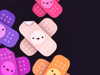 Oopsie! aid character emoji face happy health icon illustration patch smiling