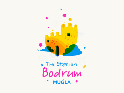 Castle illustration bodrum branding city icon design fethiye flat icon illustration marmaris vector