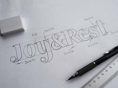 A logo sketch branding children identity joy logo rest sketch