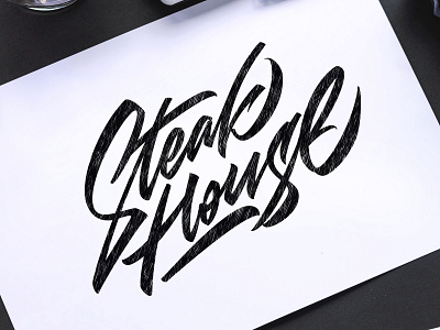 Steak House lettering architaste art artwork brushpen calligraphy custom lettering design graphic design hand lettering hand made font handlettering letter lettering logo logotype steakhouse typography vector