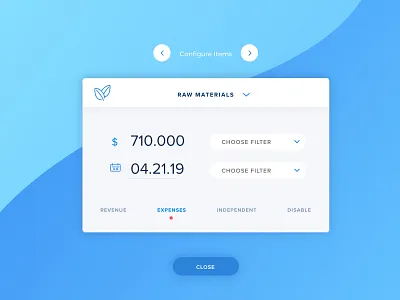 Business Financial Forecast - Item Configurator app business forecast dashboard financial app item configurator product design ui desginer ui ux design ui ux designer web app
