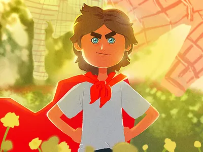 Boy of steel character design ilustration man of stell