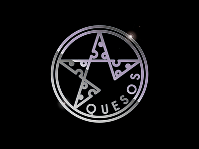 Queso art art collective artists collective branding branding and identity branding design cheese chrome design high reflection icon logo logodesigner logodesigns patch design pentagram pollitq queso typography vector