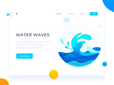 Water Waves arslan concept design illustration landing page pakistan water waves web