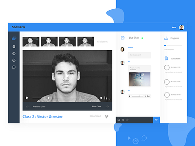 Online education Dashboard Classroom adobe xd chatroom classroom dashboard digital product design video ui web design