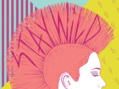 Stay Wild colorful mohawk patterns punk wild