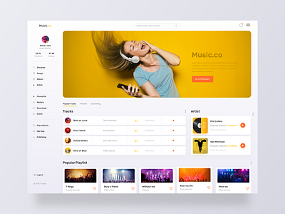 Music App UI app design app ui card dashboard first shot hello dribbble music music app music dashboard music web app music website ui design user inteface web app