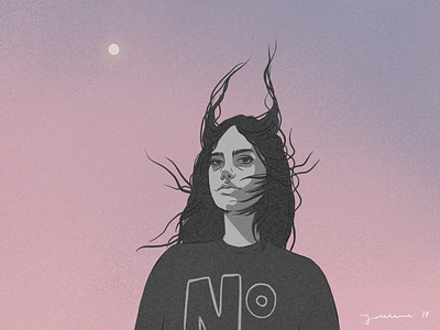“No” art girl girlpower illustration painting procreate woman
