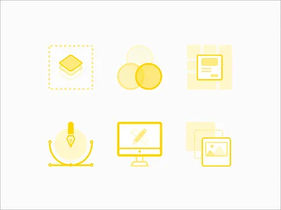 Icon set branding design illustration designer designer icons icon set icons icons pack icons set illustration landing page line photography print ui ui concept web banner web design yellow icon