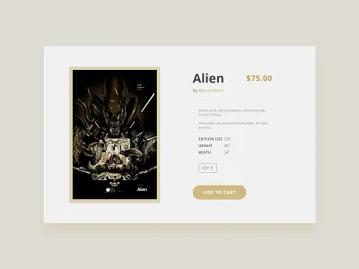 Daily Ui 096 Currently In Stock alien currently in stock dailyui dailyui 096 dailyuichallenge in stock mondo poster price product redesign ui web website