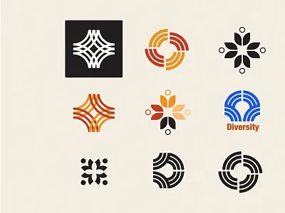 Diversity logo ideas abstract branding diversity lines logo logomark minimalistic shapes