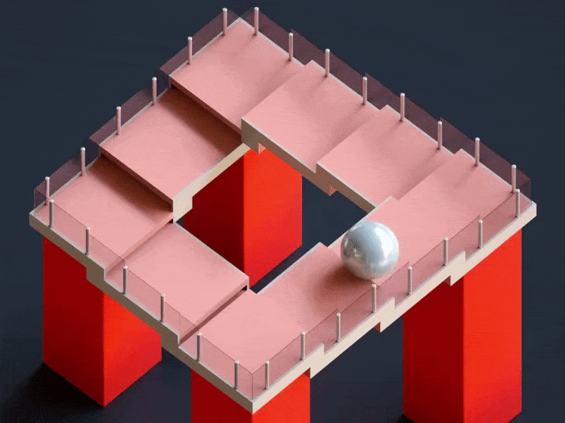 Penrose Stairs 3d 3d animation 3d art 3d artist 3d illustration animation arquitecture art art direction c4d cinema 4d cinema4d concept creative dribbble gif motion motion graphics octane octane render