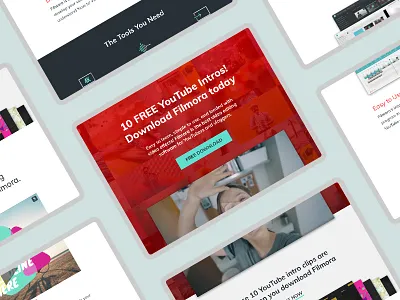Filmora - Free YouTube Intros Campaign (Tablet) layout marketing responsive responsive design visual design