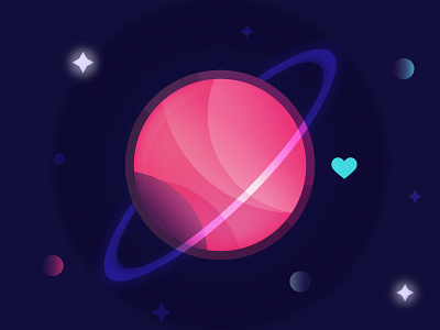 Planet Love illustration love planet space univers