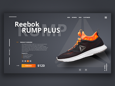 Reebok Sneakers presentation beautiful design ecommerce promo sneakers ui ux web web banner web desgin