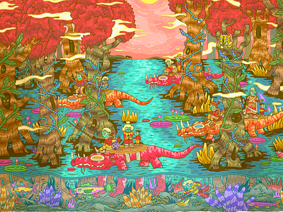Migration illustration story board