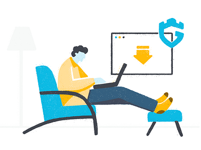 Install app branding character digital illustration install minimal sofá texture web