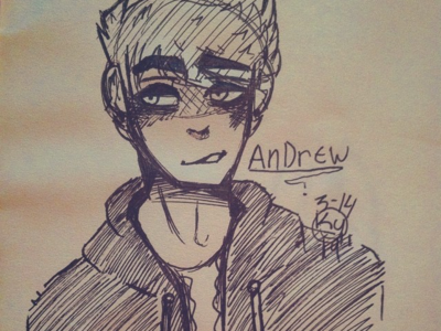 Andrew 2d character design illustration oc