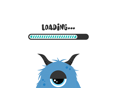 Snow Monster Sledding Loading adobe blue cute design flat flat design game illustration loading loading bar loading page monster monsters photoshop race sledding snow monster web website