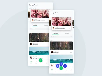 Social UI app feed illustration mobile photography screen social ui ux vector