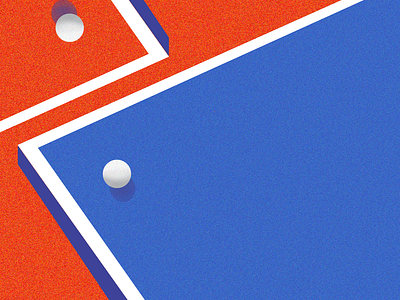 Tech Pong Vancouver art direction grain illustration paint ping pong sports illustration