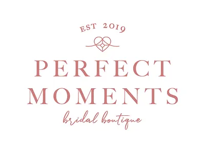 Perfect Moments Logo bridal design diamond heart icon illustrator knott logo vector