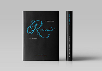 Letters to a Romantic blue and white calligraphy cover book design lettering procreate typogaphy