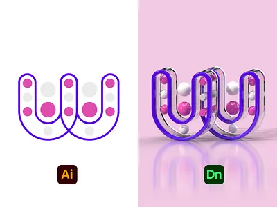 36 Days of Type W 36 days of type 36days 3d adobe design dimension illustrator letter minimal render typography w