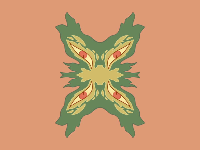 05 Face Loop autumn cel animation eyes face fall leaves photoshop procreate quadrant symmetry