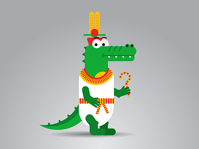 My Pharaonic Crocodile ancient egypt character character creation crocodile flat flat design green illustration pharaohs pharaonic vector