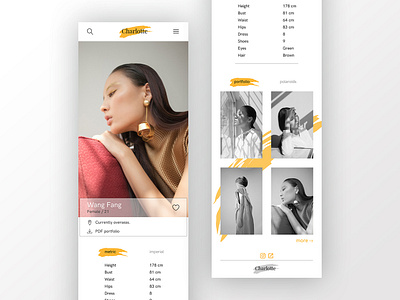 User Profile for model agency 006 daily ui dailyui dailyui006 model modelagency models paintbrush profile userprofile webdesign