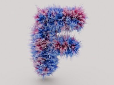 36 days of type - F 36 days of type 36 days of type lettering 3d 3d art alphabet b3d blender3d design f fur furry hair letter