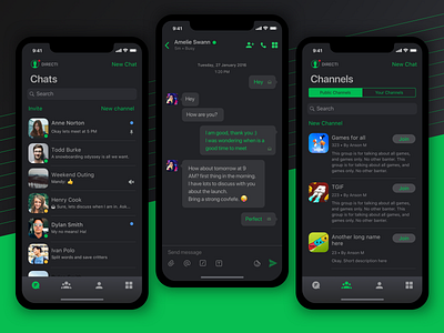 Dark theme for Flock chat app dark app dark theme flock ios iphone xs