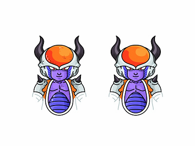 Chilled Frieza 2d animation avatar character character design chilled frieza dots dragonball flat design friends frieza goku icon illustration line master roshi piccolo vector