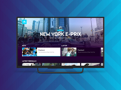 Formula E - TV App app branding design forumla e interface tv app tv design ui