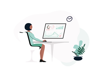 Working scenarios - Accountant accountant brand branding design financial fintech flat graphic green illustration office people screen ui ux vector web