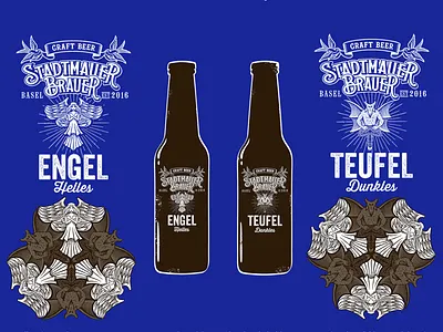 Craft Beer Design angel craft beer devil illustration packaging tessellation