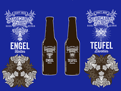 Craft Beer Design angel craft beer devil illustration packaging tessellation