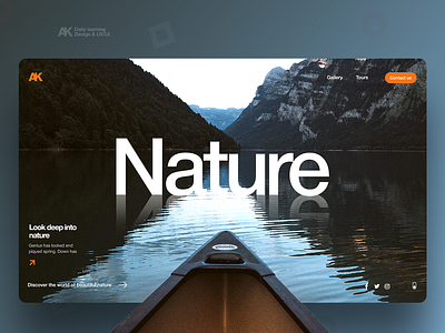 NATURE design flat hero landing ui ux web website