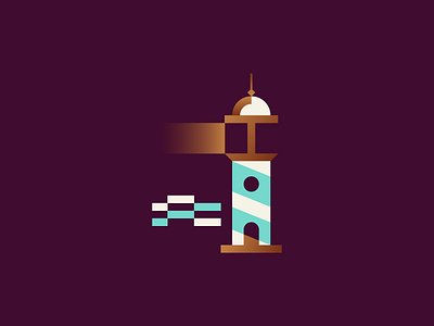 Lighthouse beach branding geometry icon identity illustration lighthouse logo minimalism night sea summer vector