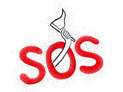 S.O.S. flat illustration minimal vector