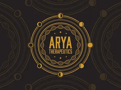 Arya Therapeutics arya dna gene health logo logodesign medical moon moon phases science space stars therapeutics