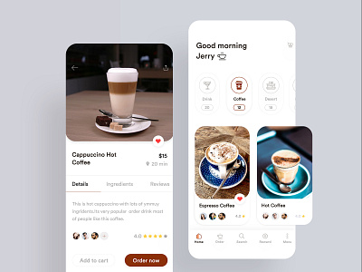 Coffee Application Design caffeine card clean clean app design coffee app coffee application design coffee details screen coffee ingredients app coffee near shop app coffee shop app ios 12