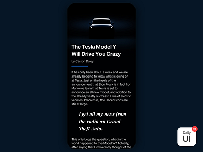 094 News challenge dailyui dailyuichallenge day94 news tesla