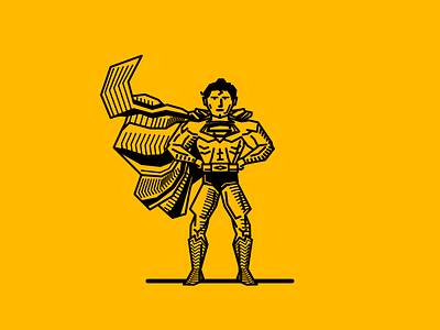 childhood 020 black childhood hero illustration lines noblanco superman vector yellow