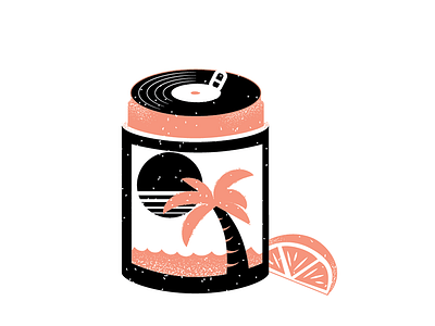 Records 28 beer design coozie editorial editorial illustration grain illustration philadelphia record texture vinyl