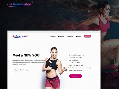 Get.Reinvented fitnes landing page ui web webdesign
