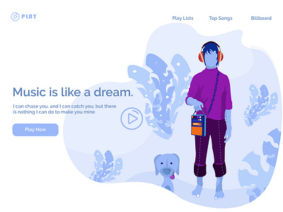 Music Player Website branding design graphic illustration landing page concept landing page design music player music player app music player ui typography user experience design user inteface web design